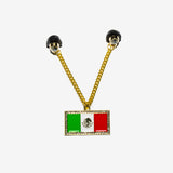 Mexico Iced Out Chain Pin - Gold