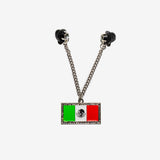 Mexico Iced Out Chain Pin - Silver
